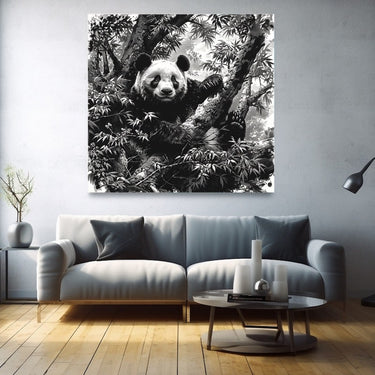 Black and White Panda Painting